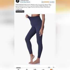 4 Pairs Poshdivah Maternity XL leggings  + 1 Pair Old Navy Maternity Bike Short